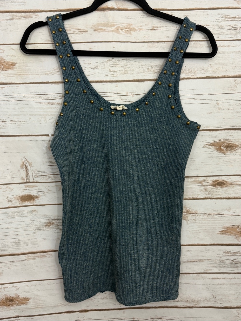 POL Blue Embellished Sleeveless Tank Top L